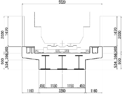 上路H鋼埋込み桁図